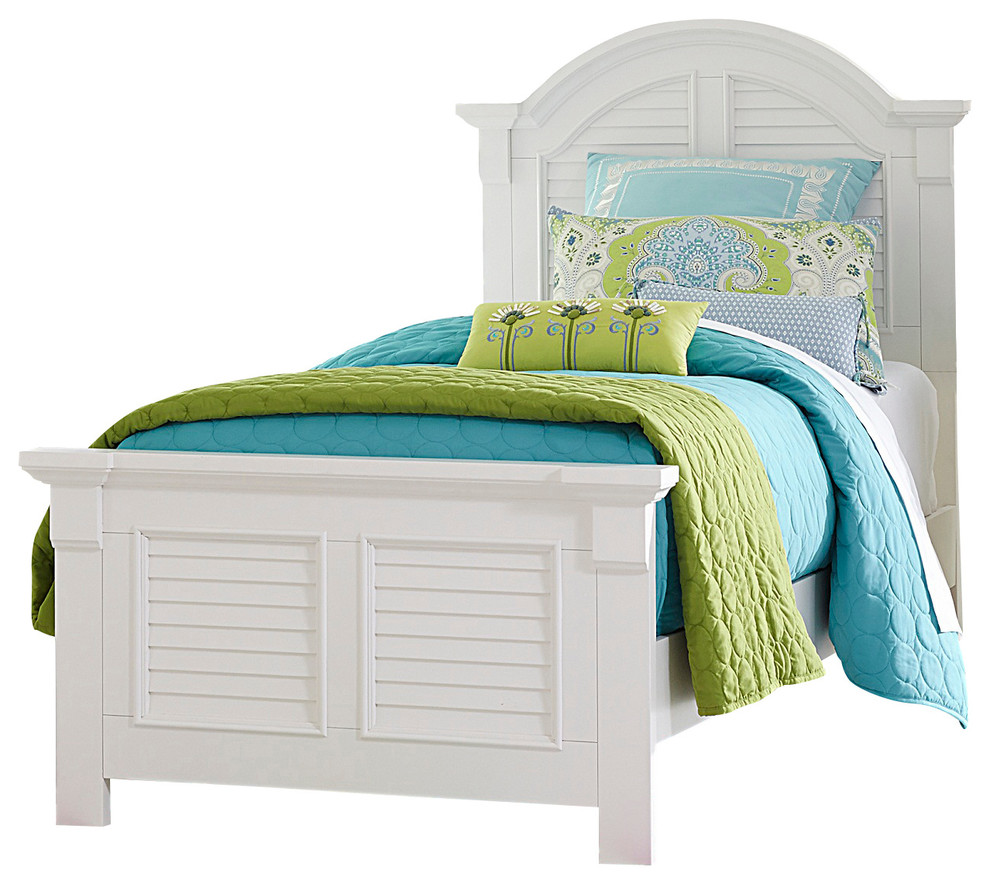 Liberty Furniture Summer House Twin Panel Bed, Oyster White 607BRT