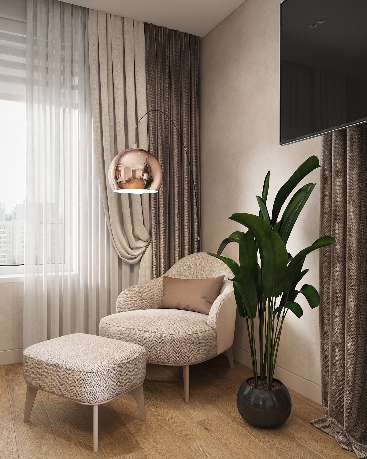 Элегантная современная трехкомнатная квартира