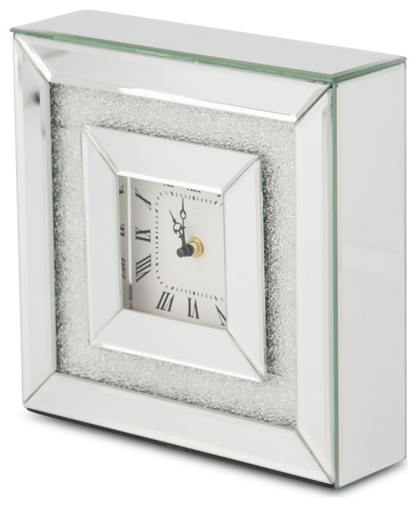Montreal Square Tabletop Clock Alarm Clocks by Michael Amini Houzz