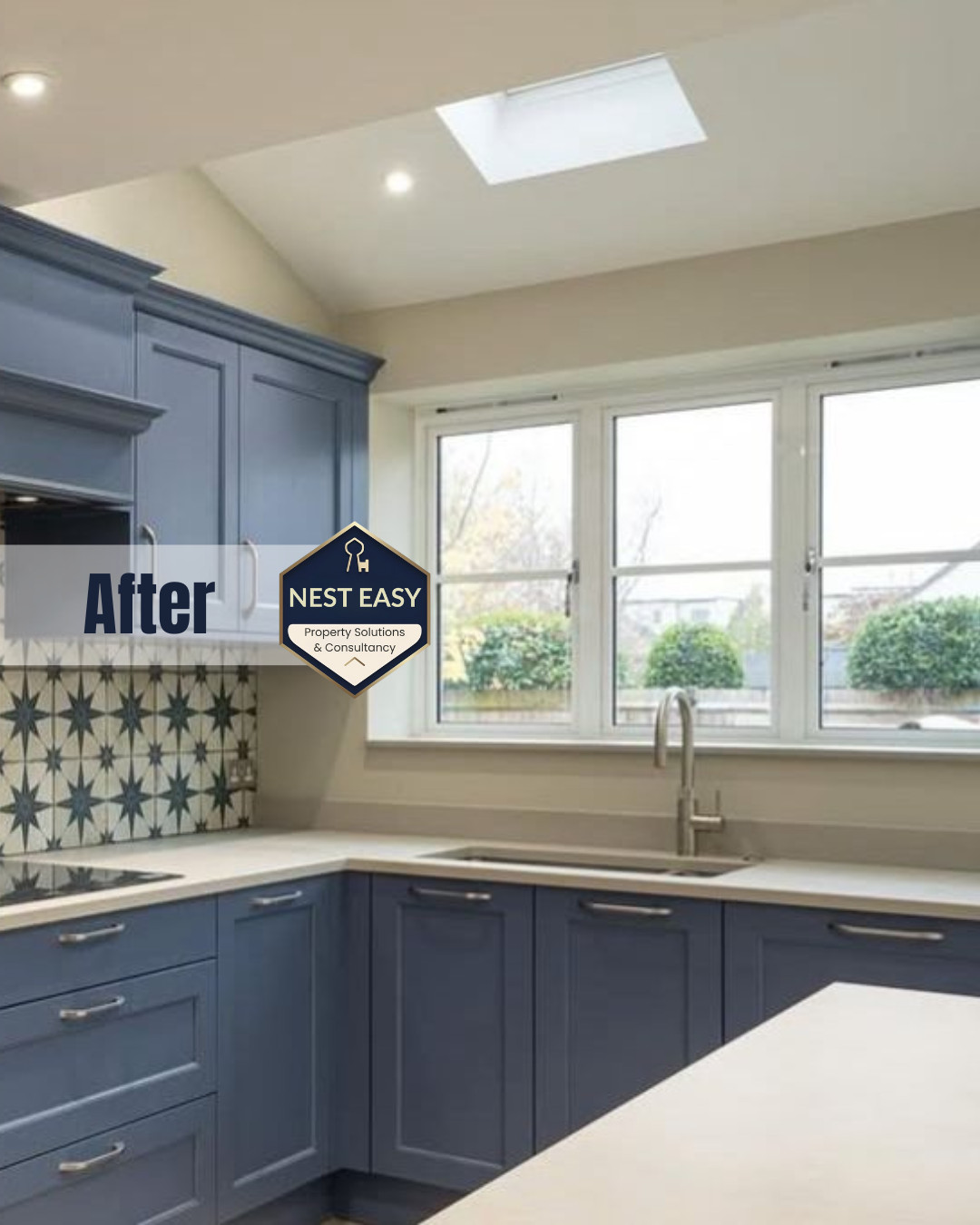 Bright and Functional Kitchen Corner with Skylight