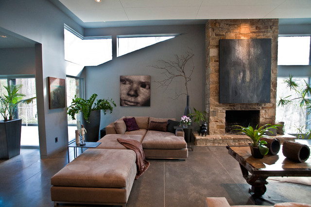 Frank Lloyd Wright Inspired contemporaneo-salon