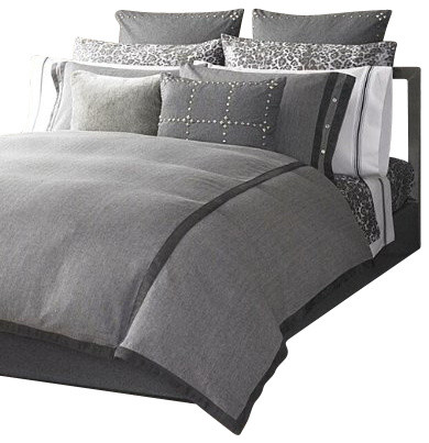 Michael Kors Hill Herringbone Gray 4 Piece King Comforter Set Michael Kors Hill Herringbone Gray 4 Piece King Comforter Set