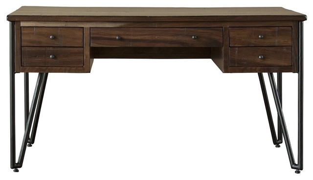 Granville Rustic Industrial Solid Wood Desk With Hand Forged Iron Legs Industrial Desks And Hutches By Crafters And Weavers