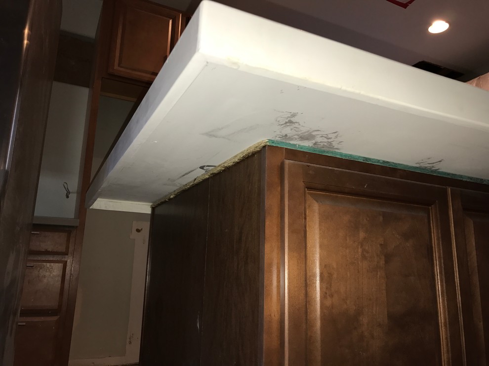 how should it look under an overhang on an island?