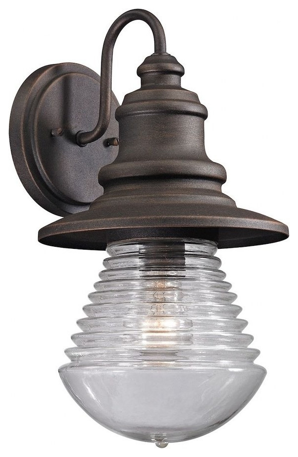 One Light Barn Style Outdoor Wall Sconce Exposed Bulb Porch Light