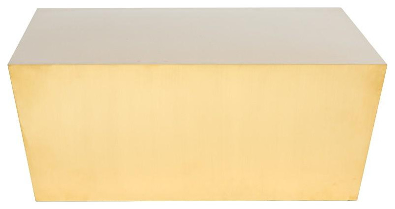 Cube Coffee Table, Brushed Gold Stainless