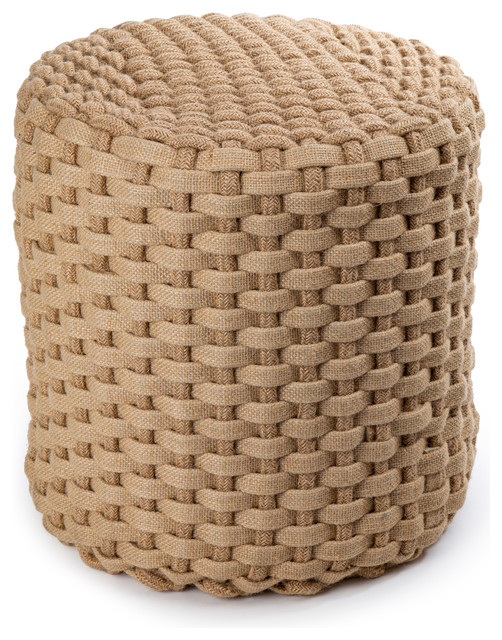 Decorative Woven Jute Ottoman Beach Style Footstools And Ottomans