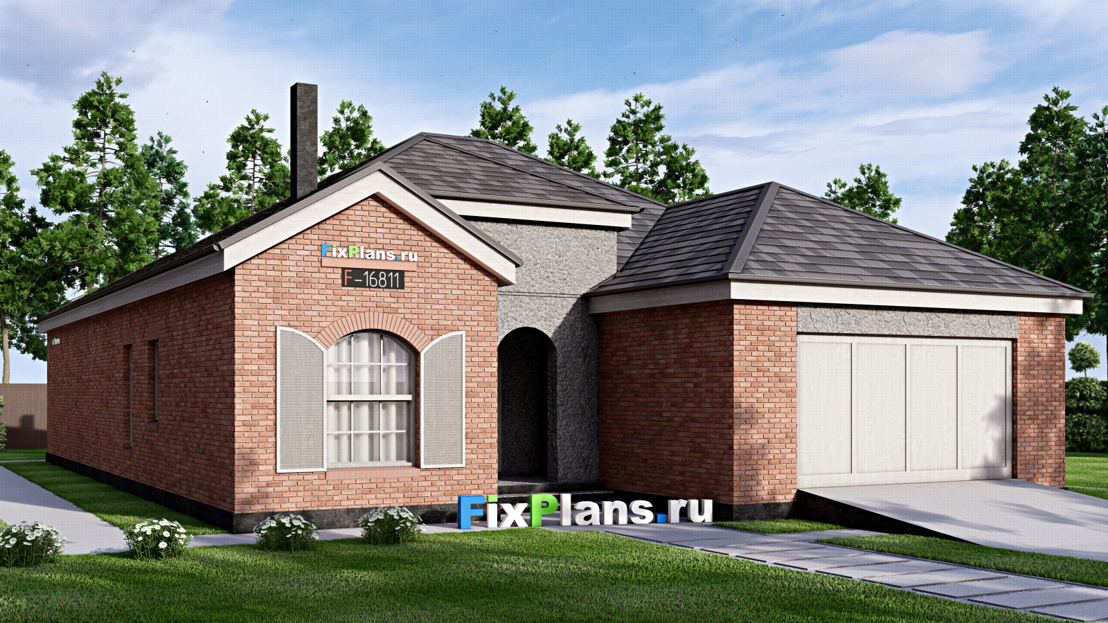 Проект одноэтажного дома 23х15м S214м2 F-16811