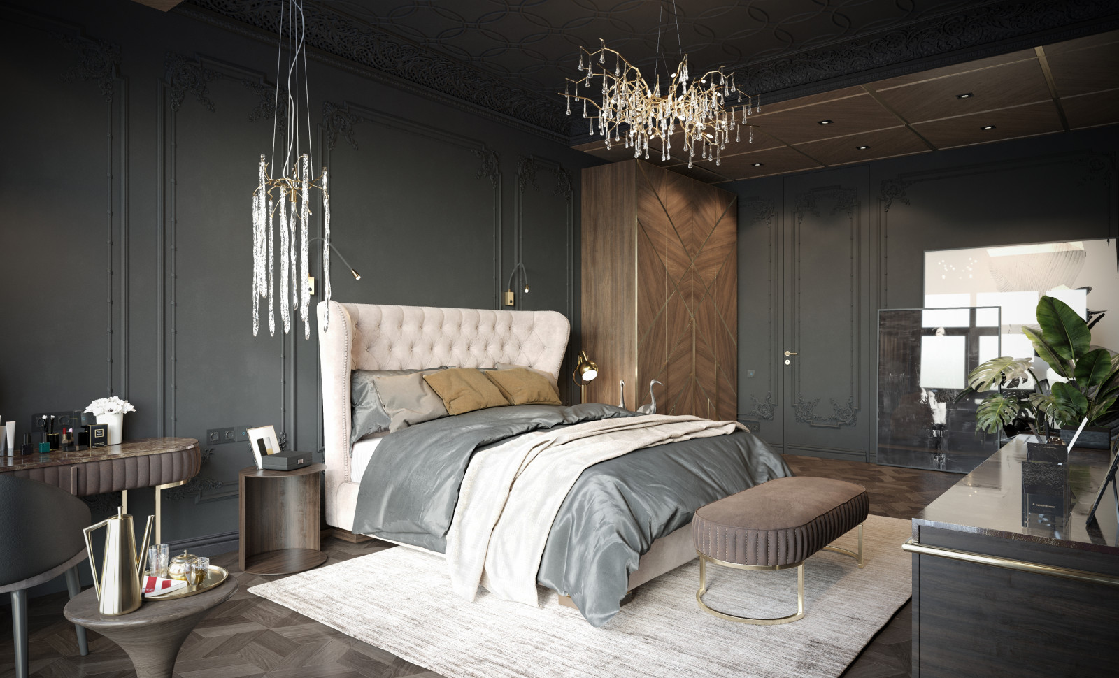 Визуализация спальни "Сдержанный шик"