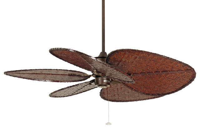 Fanimation Islander 52 Ceiling Fan Rust Finish Wide Oval Bamboo Blades