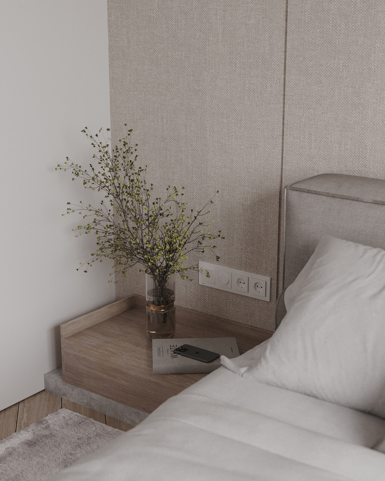 Уютная минималестичная спальня из проекта