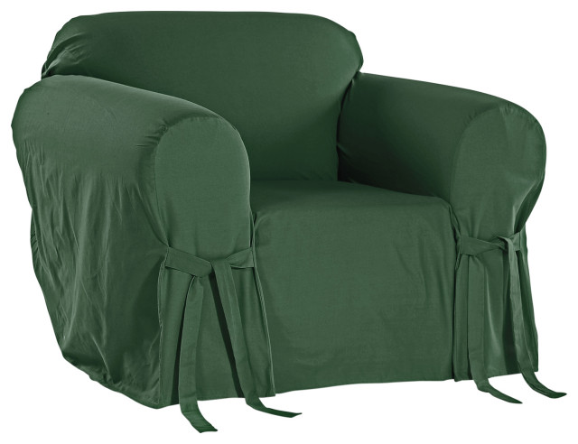 Classic Slipcovers Cotton Duck 1-Piece Chair Slipcover, Hunter