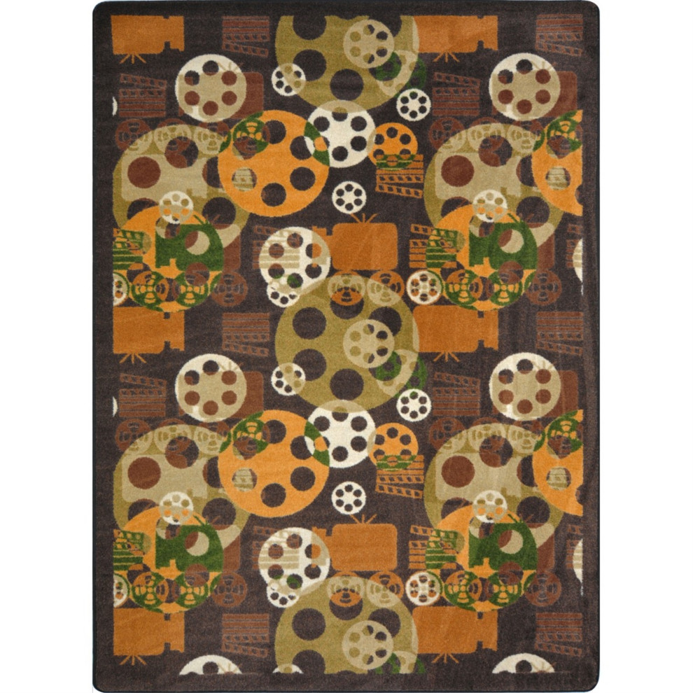 Blockbuster 3'10" x 5'4" area rug in color Brown Contemporary Kids