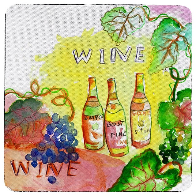 Wine Bottles Coaster - 3 Sets of 4 (12 Total)