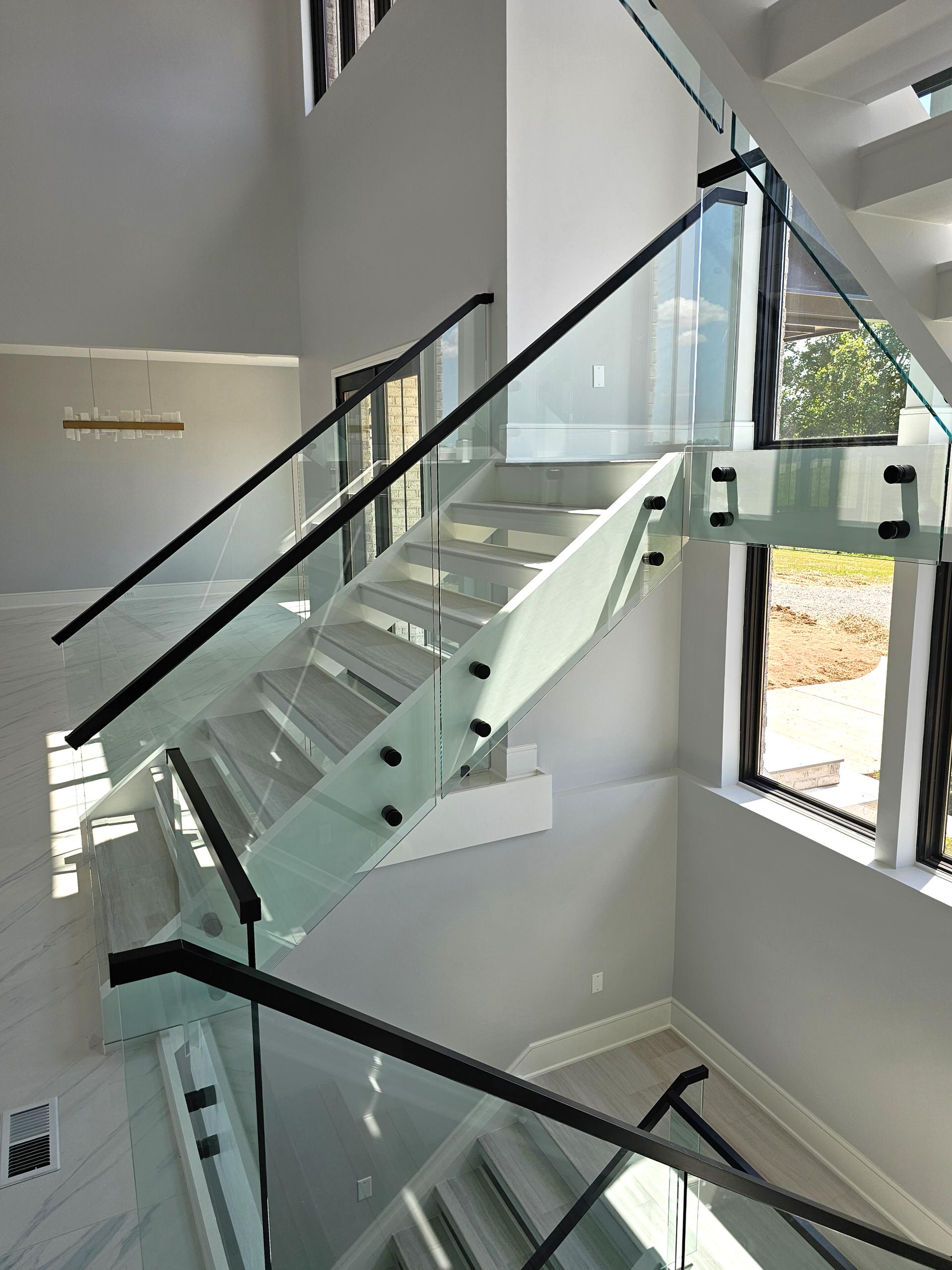125_Modern Open Rise Stair with Glass Balustrade, Aldie, VA 20105