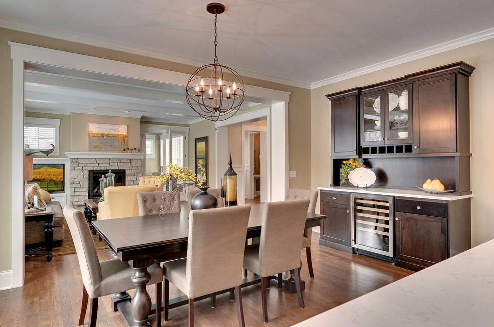 Design ideas for a traditional open plan dining in Minneapolis.
