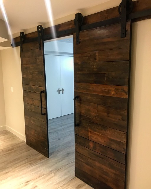 Barn Wood Doors Country Basement Calgary By 2 Birds