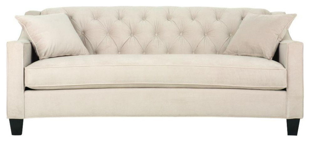 81 5 Pearl Polyester Tufted Sofa Transitional Sofas By Luxe 81 5 Pearl Polyester Tufted Sofa