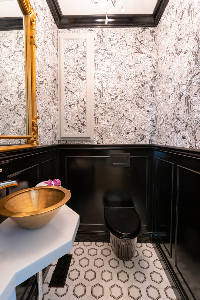Design ideas for a transitional powder room in San Francisco.