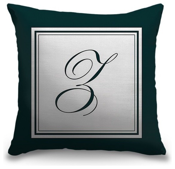 Letter Z Formal Border Outdoor Pillow Contemporary Outdoor