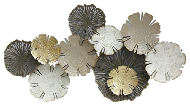 Sagebrook Home Metal 36" Lily Pads Wall Accent 14851 - Contemporary - Metal Wall Art - by GwG Outlet