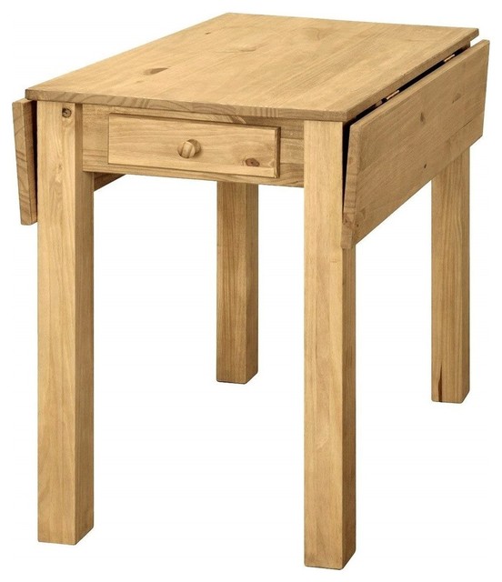 Traditional Dining Table Solid Pine Wood, Drop-Leaf Design ...