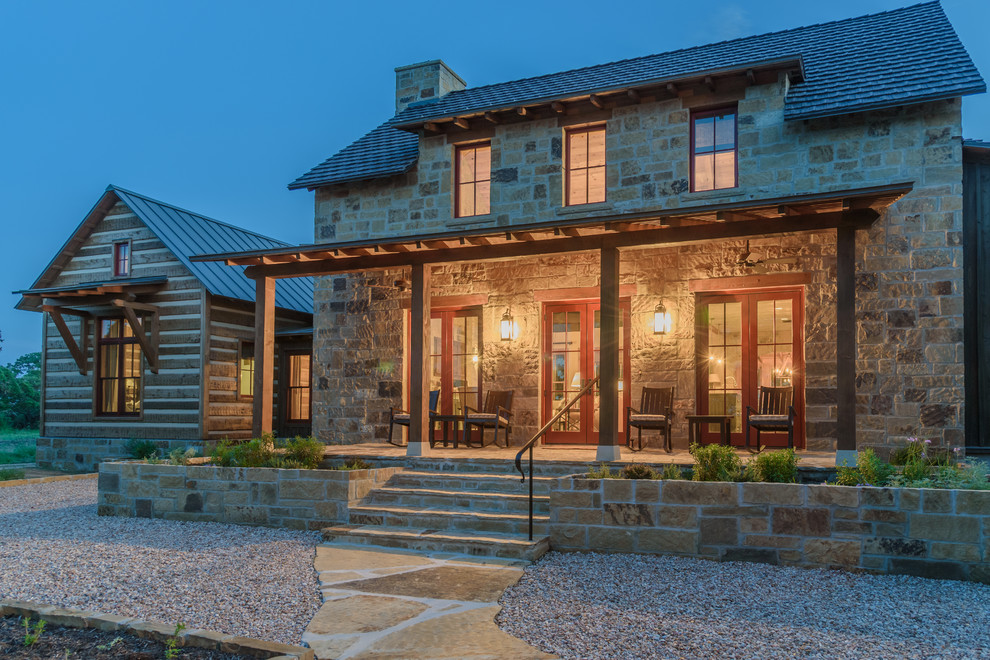Inspiration for a rustic home design remodel in Austin