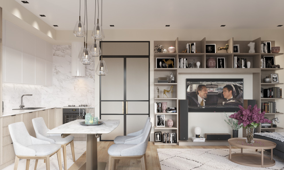 Визуализация квартиры в бежевых тонах