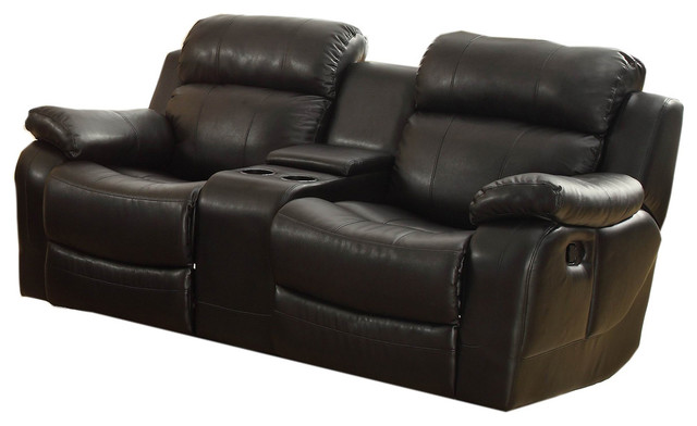 Homelegance Marille Double Glider Reclining Loveseat With Center Console -  Contemporary - Loveseats - by Homesquare | Houzz