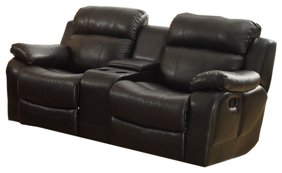 Homelegance Marille Double Glider Reclining Loveseat With Center Console