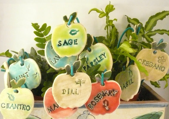 Herb Garden Plant Markers by Blue Sky Pottery Co.