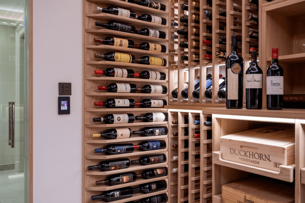 Natural Oak Wine Cellar Modern Wine Cellar Surrey by Sorrells