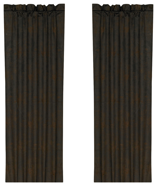 Chocolate Faux Leather Curtain, Black Faux Leather Curtain Brown