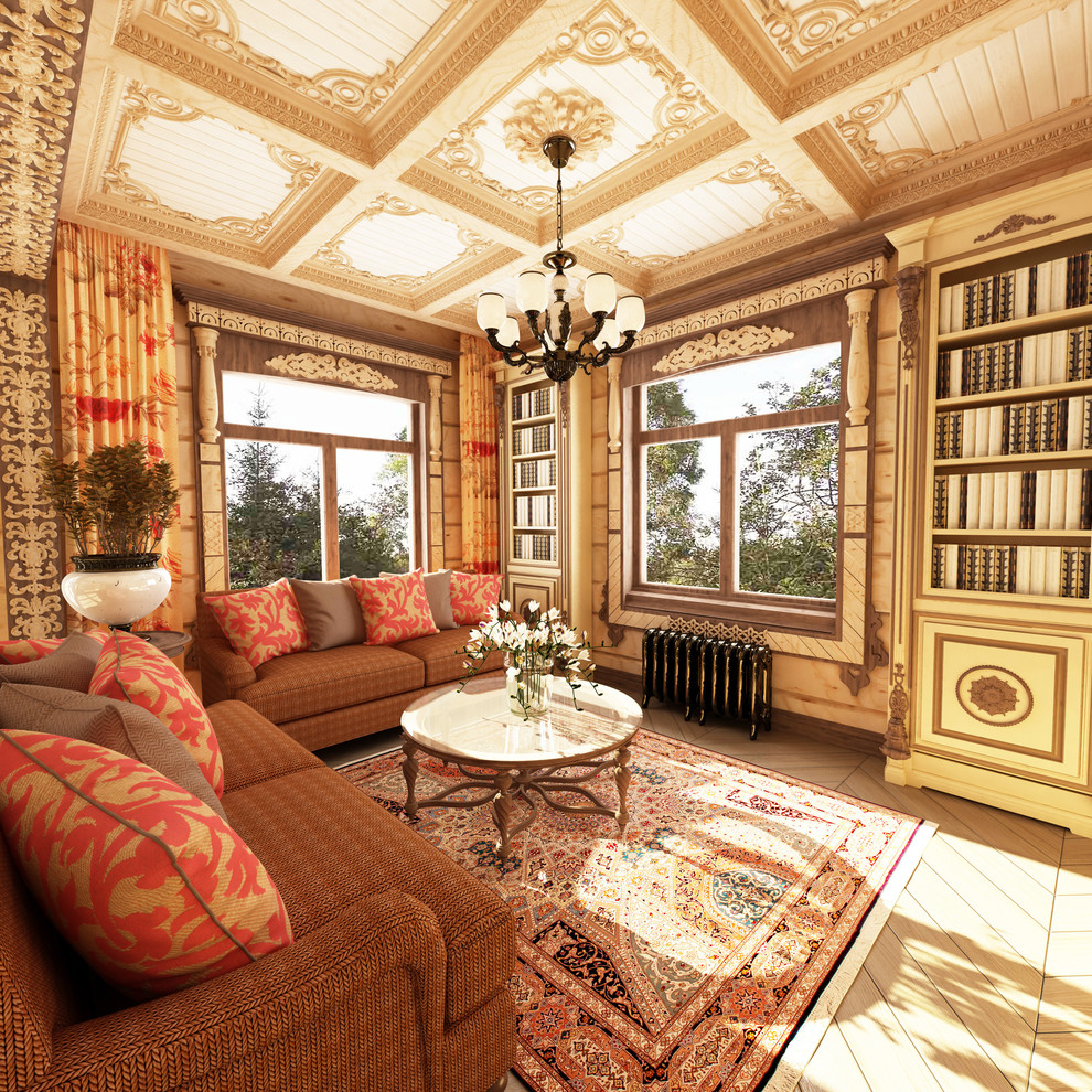 Интерьер загородного дома в стиле русско-европейское кантри