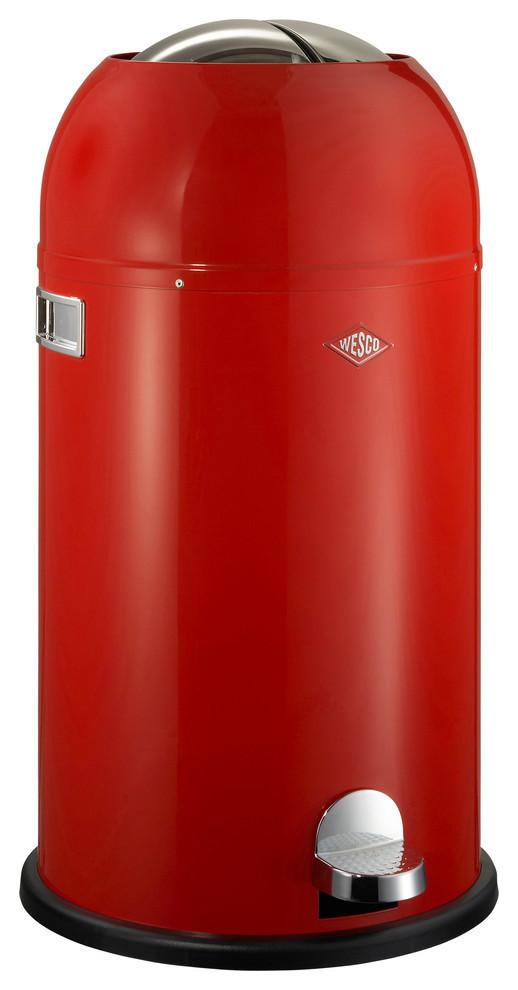 Wesco Kickmaster Waste Can, Red