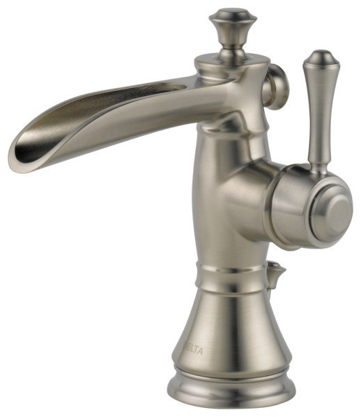 Delta Cassidy Single Handle Channel Bathroom Faucet, Stainless, 598LF-SSMPU