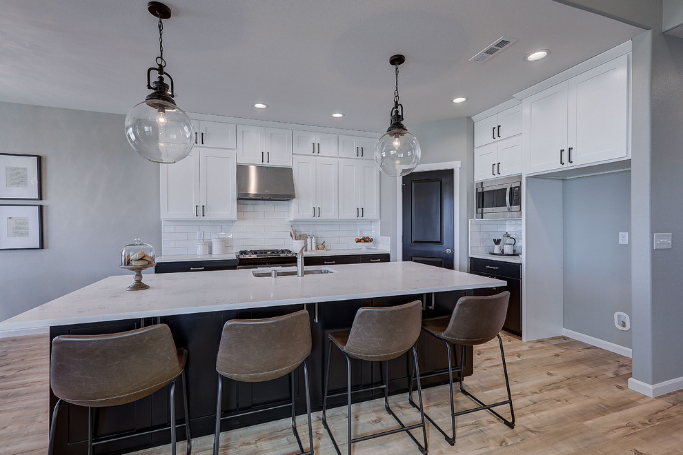 Example of a transitional kitchen design in Seattle