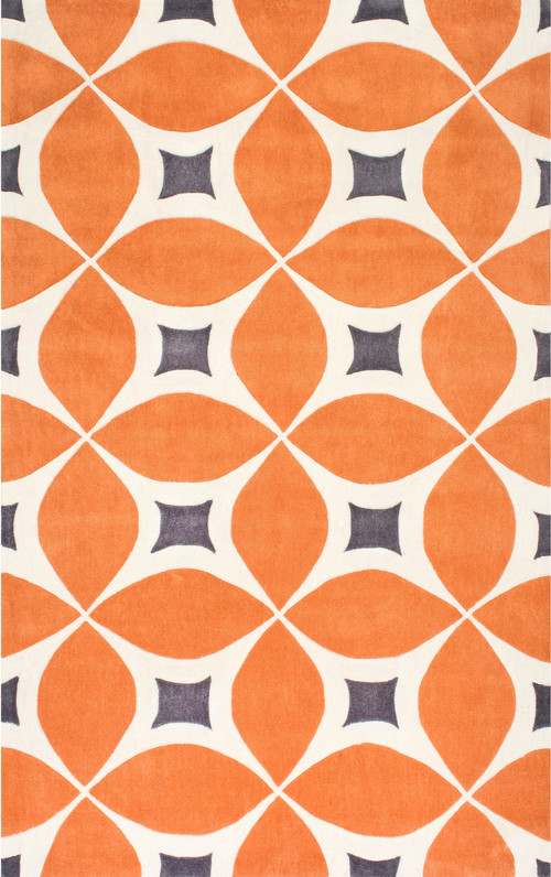 nuLOOM Hand-Tufted Trellis Rug, Deep Orange, 5'x8'