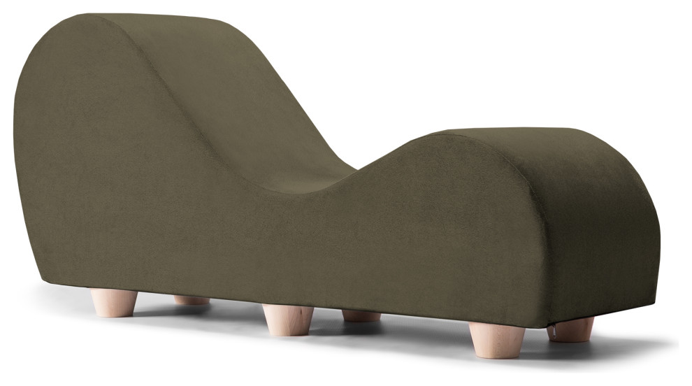 Avana Yoga Chaise Lounge with Maple Feet Transitional Indoor Chaise