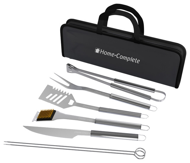 BBQ Grill Tool Set With 7 Utensils and Carrying Case By
