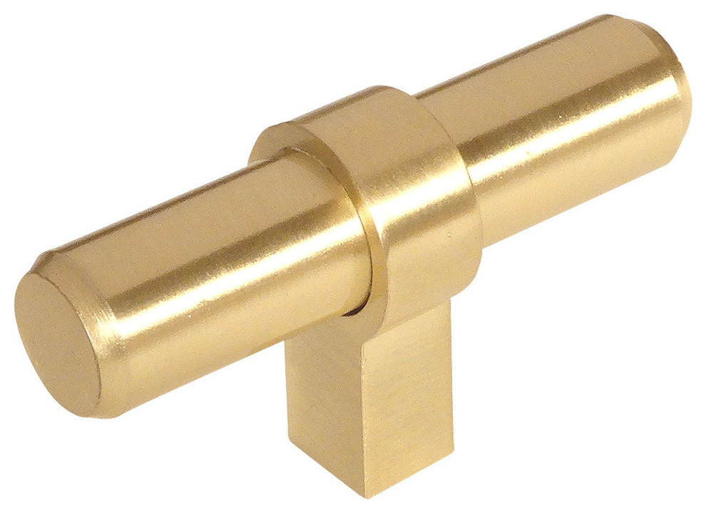 Cosmas 181BB Brushed Brass Euro Style T Bar Knob [10 Pack]