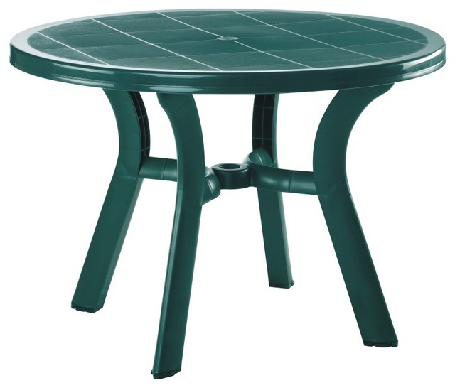 Truva Resin Round Dining Table 42 Inch Green (Set of 1)