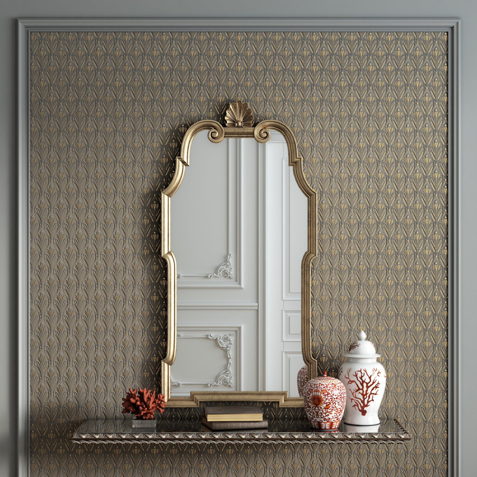 Гипсовые обои Wallcrusta в интерьере