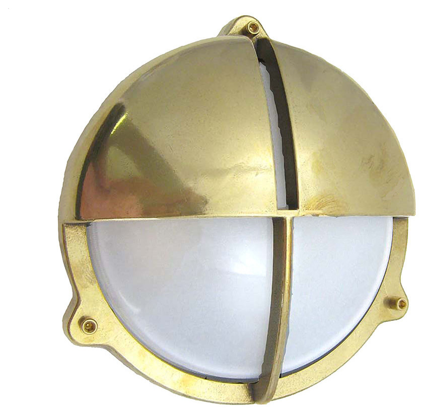 Industrial / Modern Round Bulkhead Sconce (UL Listed for US J-Box), Unlacquered