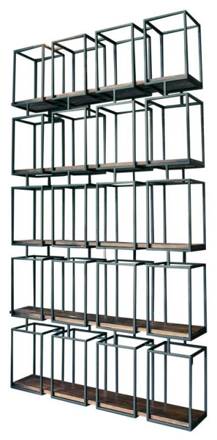 Crafters and Weavers Veinte Industrial Modern Bookcase / Room Divider