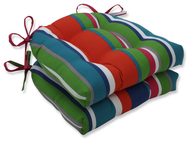 St. Lucia Stripe Reversible Chair Pad Set of 2