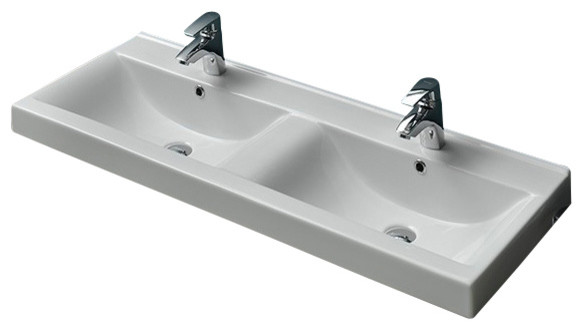 47 Ceramic Double Bathroom Sink