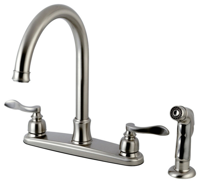 FB7798NFLSP 8Inch Center Gooseneck Kitchen Faucet, Brushed Nickel