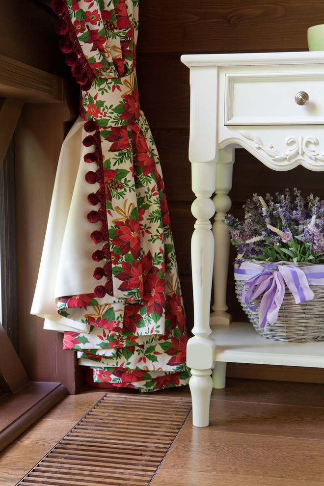 Шторы с пуансеттией для веранды