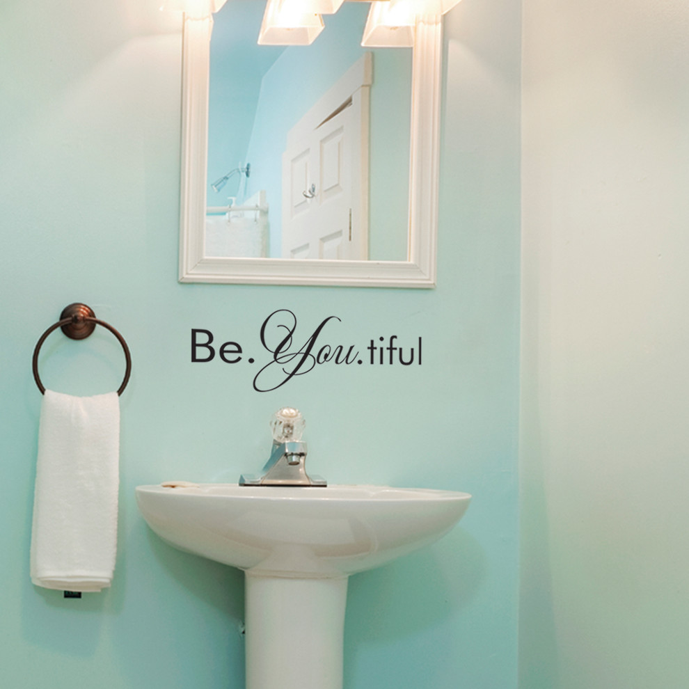 Be. You. tiful Inspirational Wall Quotes Decal, Black